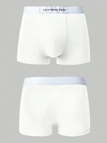 男士字母腰帶平口短褲（5件裝） - 彩色 - 查看 5