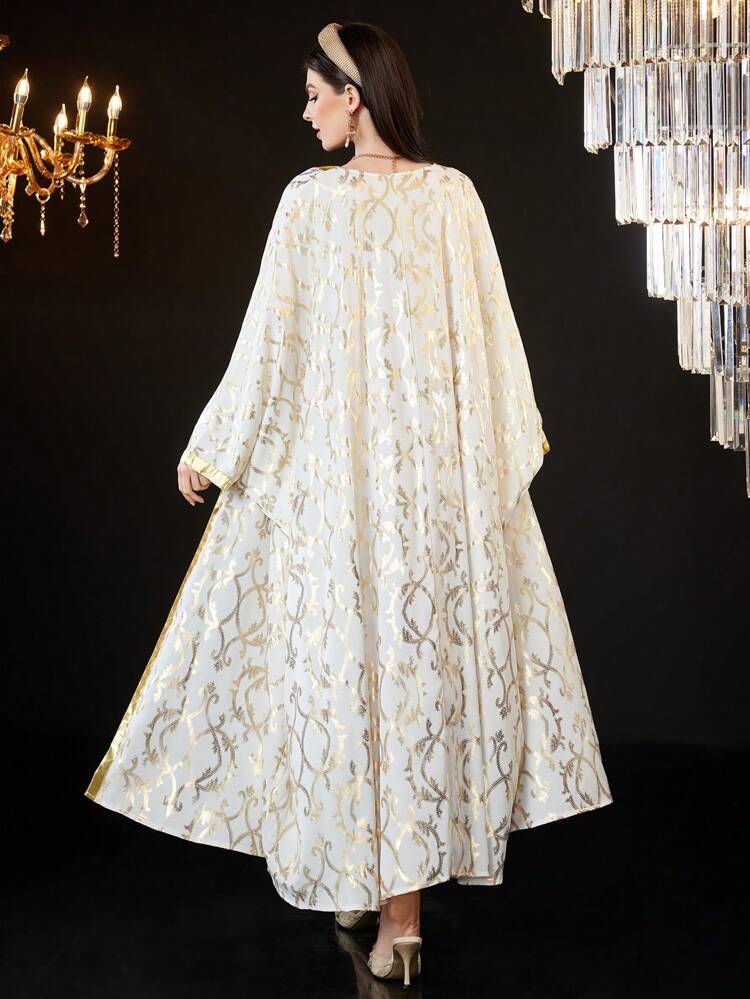 Women's Belted Cami Dress And Long Sleeve Coat Set 2 Piece Set