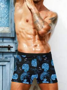 Manfinity 男款熱帶印花泳褲