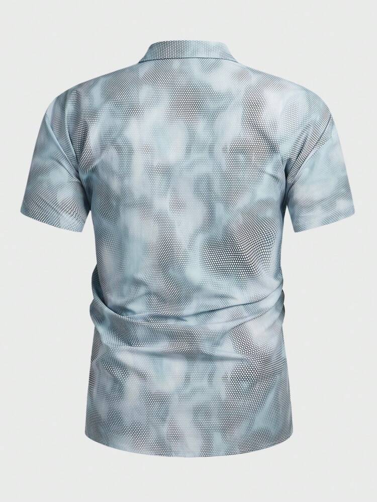 Men'S Plus Size Tie Dye Short Sleeve Shirt