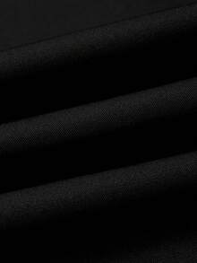 SHEIN Privé Women's Plus Size Solid Color Wrap Skirt With Belt - Black - View 9