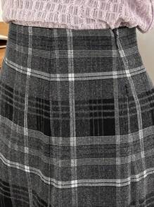 FRIFUL Women's Plaid Fish Tail Skirt - Black - View 7