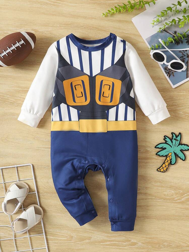 Baby Boy Striped Print Jumspuit