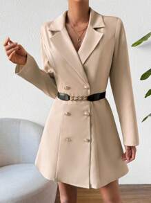Calvaya Blazer D'affaires À Double Boutonnage Et Col En Revers Pour Femmes