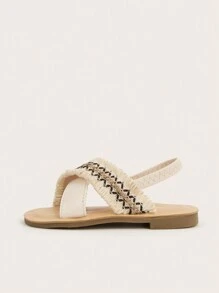 1pair Cute Princess Flat Sandals For Kids
