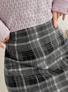 FRIFUL Women's Plaid Fish Tail Skirt - Black - View 6