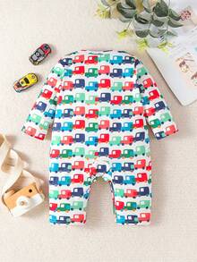 Đứa bé trai Dễ thương In Ô tô/xe hơi Mẫu Áo liền quần - Nhiều màu - Xem 2