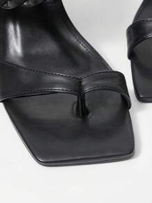 MOTF PREMIUM Sandali Tacco Alto Quotidiani Con Tacco A Stiletto E Punta Quadrata, Versatili Per Donne - nero - Visualizzare 6