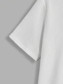 Manfinity Homme Nam Khăn quàng Ngắn tay Áo Và Quần short Dệt kim Giải trí 2 cái/bộ - trắng - Xem 6