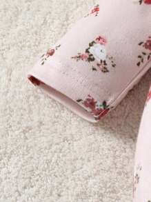 SHEIN 迪容嬰女復古花卉印花睡衣,帶蕾絲細節和連身設計 - 彩色 - 查看 3