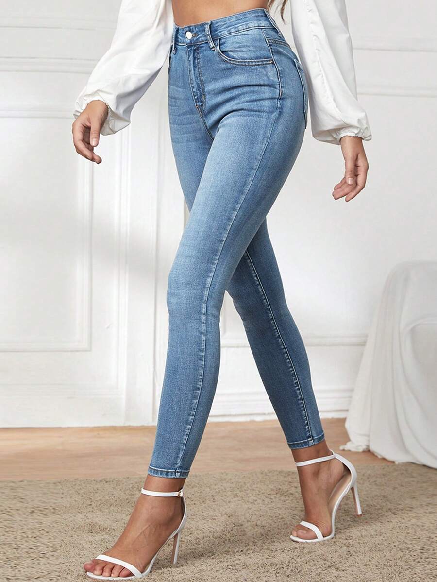 SHEIN Privé 修身休閒牛仔褲