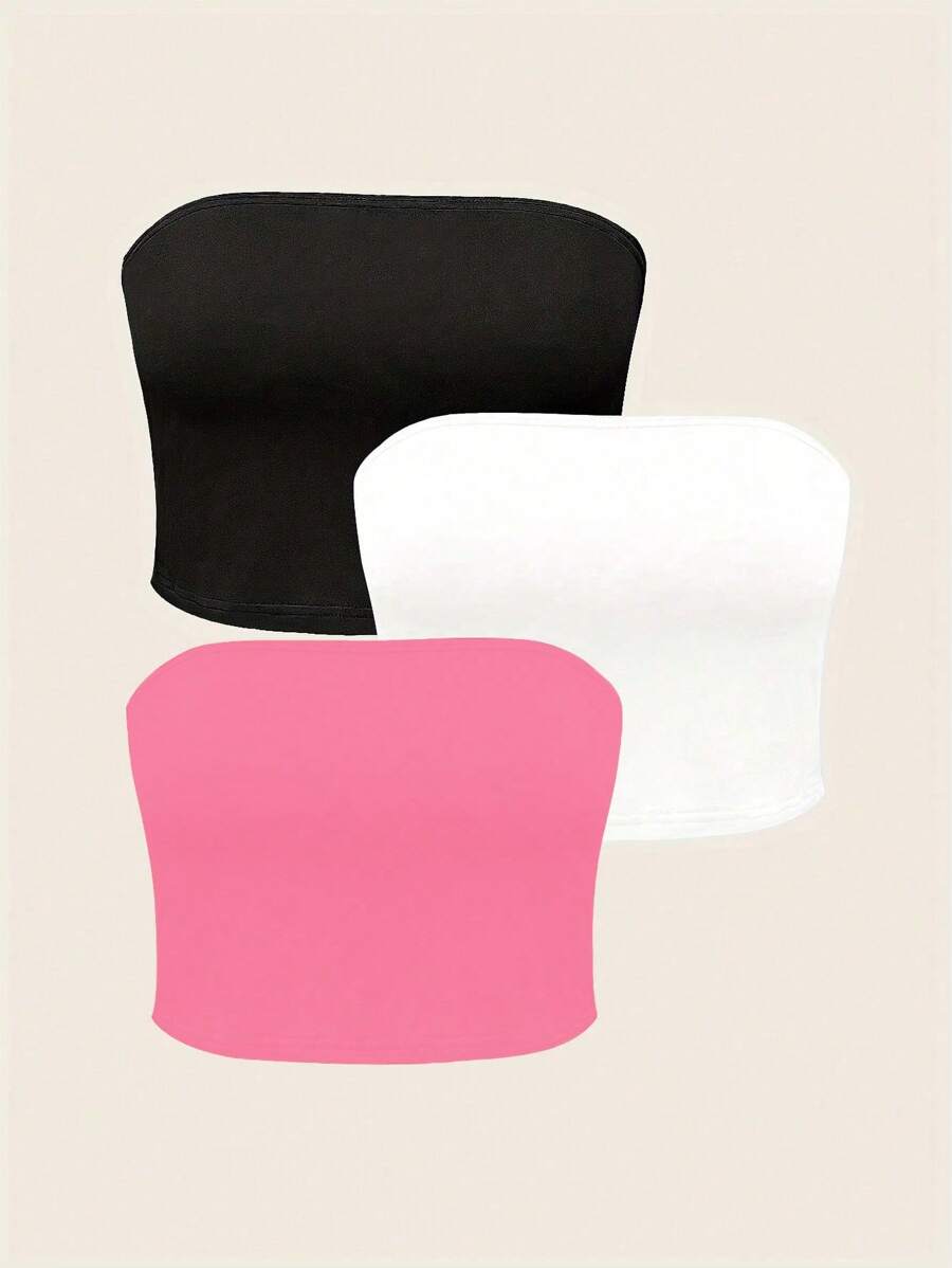 BamGleam Ladies' Solid Tube Top - Pink - View 1