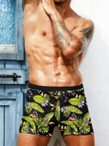 Manfinity Men'S Tropical Print Swim Shorts - Multicolor - View 3