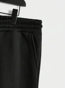 Manfinity VCAY Men's Plus Size Color Blocking Letter Panel Hoodie And Knitted Joggers Set, Casual Sportswear, For Fall Winter - Multicolor - View 7