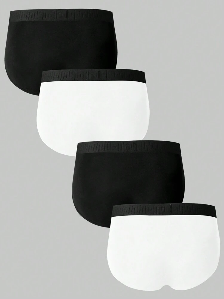 Men'S Color Block Triangle Boxers (4pcs/Set)