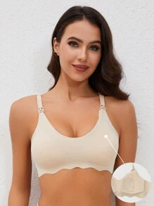 Moonlight & Mama Sostén de lactancia con borde festoneado para maternidad