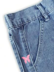 Jeans Impresos Con Mariposas Para Adolescentes - Azul - Ver 3