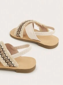 1pair Cute Princess Flat Sandals For Kids
