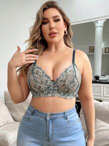 Women's Plus Size Bra With Underwire And Spaghetti Straps, Lingerie - Multicolor - View 4