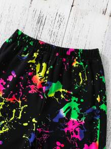 Sparklyn Tween Girl Cut Out Tank Top & Splash Ink Print Pants - Multicolor - View 6