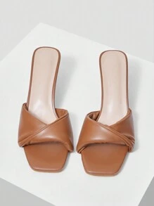 MOTF PREMIUM SQUARE-TOE STILETTO HEEL WOMEN'S SANDALS FOR DAILY WEAR VACATION SHOES SUMMER HALLOWEEN CHRISTMAS SPRING BREAK EASTER - Brown - View 7