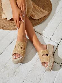 Styleloop Women's Wedge Heel Thick Sole Sandals - Yellow - View 5