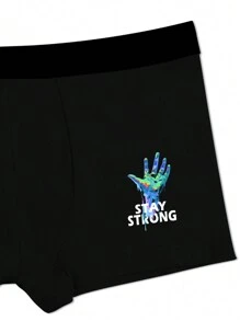 Ropa Interior Impresa Con Letras Para Hombres (5 Piezas)