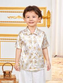 Young Boys' Floral Print Button Front Shirt - Multicolor - View 5