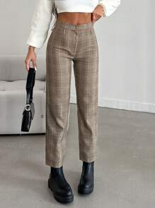 EURMUSE Pantalones Beige Para Mujer Con Diseño De Botones - Beis - Ver 5