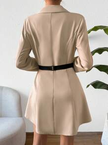 Calvaya Blazer D'affaires À Double Boutonnage Et Col En Revers Pour Femmes