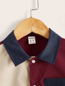 SHEIN Chàng trai trẻ Giải trí Quý ông Khối màu Áo sơ mi - Nhiều màu - Xem 3