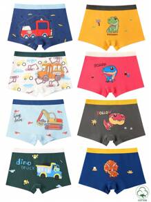 8pcs Young Boys' Cartoon Pattern Underwear Set - Multicolor - View 3
