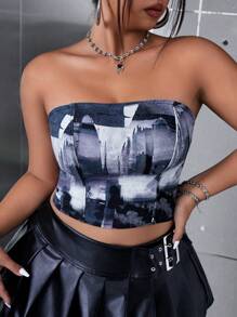 SHEIN ICON Của phụ nữ Kích thước lớn Gợi cảm Phong cách đường phố Quần skinny Denim Áo lót - Nhiều màu - Xem 4