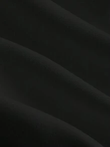 SHEIN MOD Váy xếp ly màu đen trơn dành cho nữ - màu đen - Xem 3