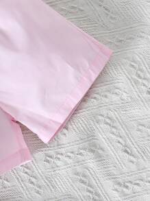 SHEIN 2入組嬰兒男童休閒式火烈鳥圖案印花短袖襯衫和短褲套裝,適合夏季戶外活動