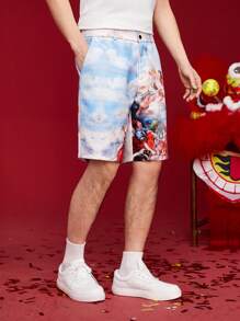 Manfinity VCAY Men'S Character Print Casual Shorts