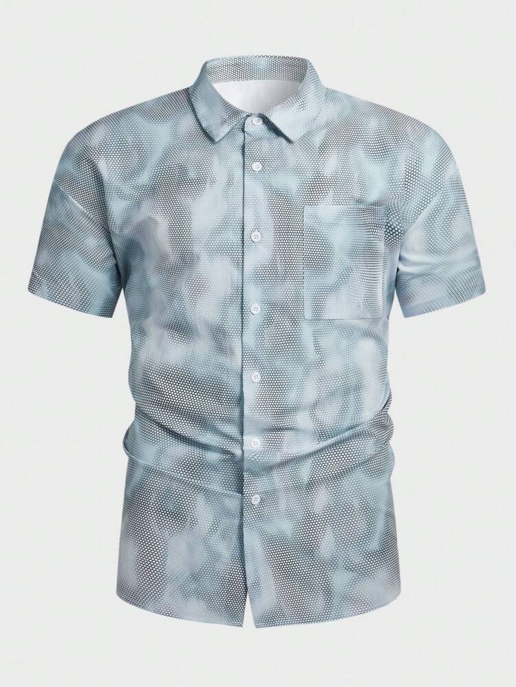 Men'S Plus Size Tie Dye Short Sleeve Shirt
