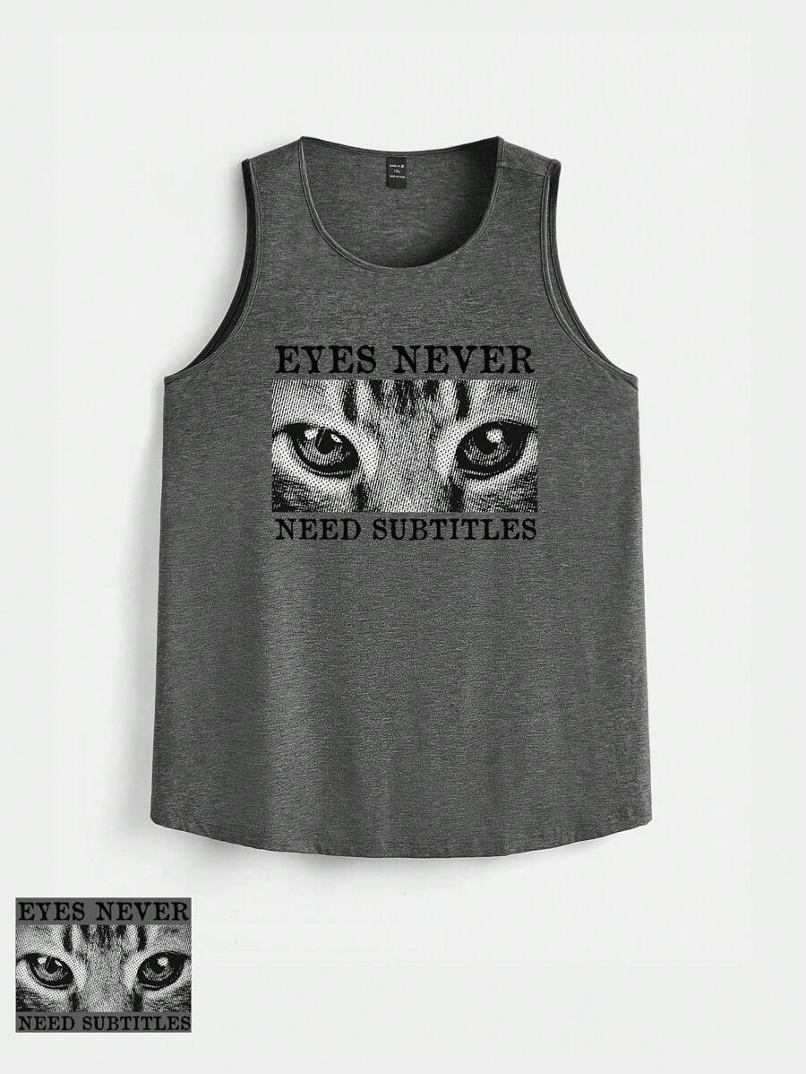 Sil Medeiros Loose Fit Plus Size Tank Top And Tank Top (Regular Style) - Dark Grey - View 1