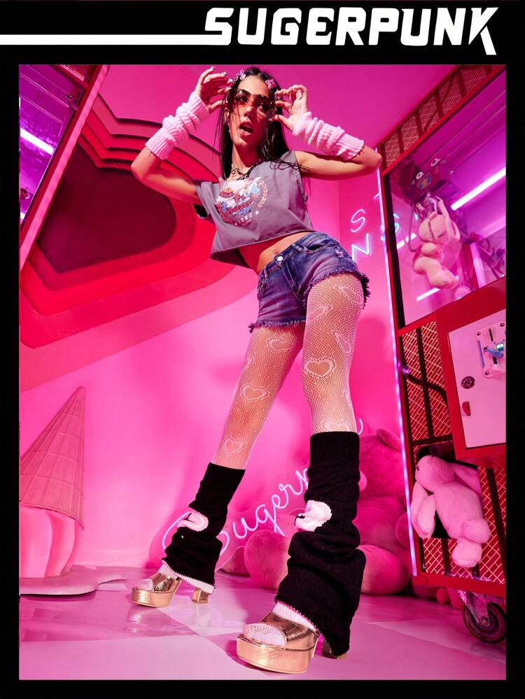 Sugerpunk Y2K Champagne Color Thick Sole Thick Heel Women'S High Heel Sandals Summer