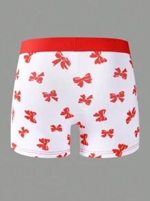 Men'S Bow Tie Printed Boxer Shorts - White - View 7