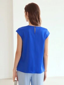 MOTF PREMIUM WOVEN WOMEN'S SOLID COLOR FOLD PLEATED BLOUSE