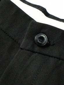 Men's Solid Color Casual Dress Pants - Black - View 3