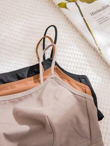 3 件/套 女士純色鏤空胸罩 - 彩色 - 查看 4