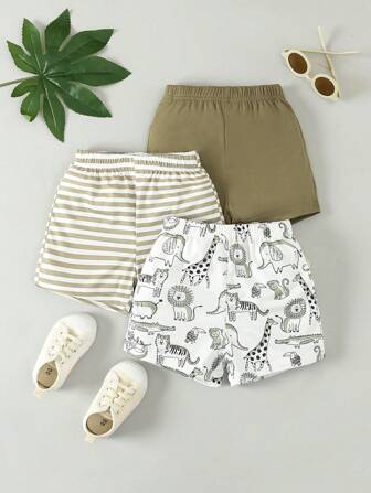 3 Stück Hosen-set Für Baby-jungen Mit Niedlichem Dinosaurier Muster Für Frühling Und Sommer