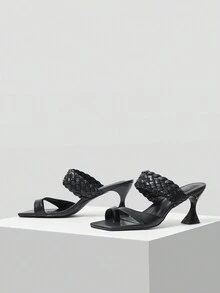 MOTF PREMIUM Sandali Tacco Alto Quotidiani Con Tacco A Stiletto E Punta Quadrata, Versatili Per Donne - nero - Visualizzare 2