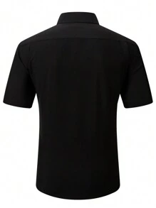 Manfinity Homme Men Embroidered Western Style Graphic Short Sleeve Shirt, For Hunting, Cowboy, Husband