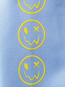 Teen Girls' Expression & Letter Printed Fleece Sweatshirt - Blue - View 5