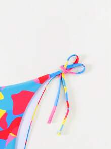 SHEIN Swim Full Print Side Tie Bikini Bottom Carnival Summer - Multicolor - View 5