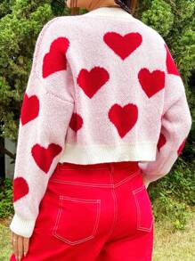 Comfortcana 女式心形图案开衫 - 白色 - 查看 2