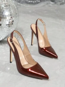 Sexy & Fashionable Faux Wood Color Pointed Toe 12cm High Heel, Thin Stilettos, Casual Versatile Ankle Strap Women Shoes, Spring/Autumn,Elegant,Women Pumps,Elegant